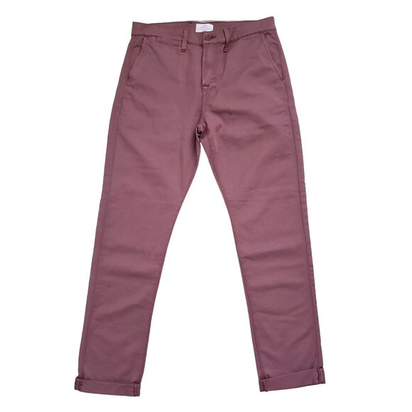7 For All Mankind Other - 7 For All Mankind Chino Pants Mens 31 Slim Tapered Leg Pink Stretch Twill Preppy